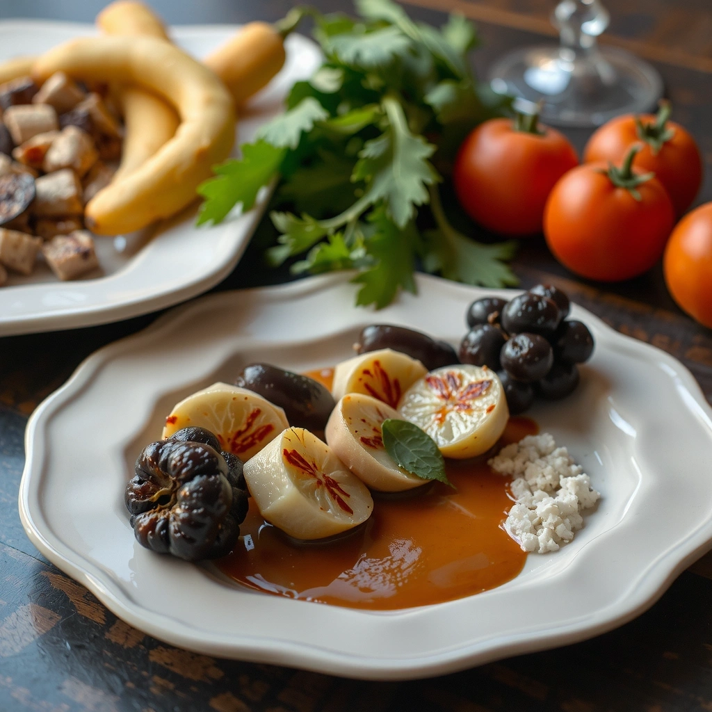Présentation artistique de plats diététiques français